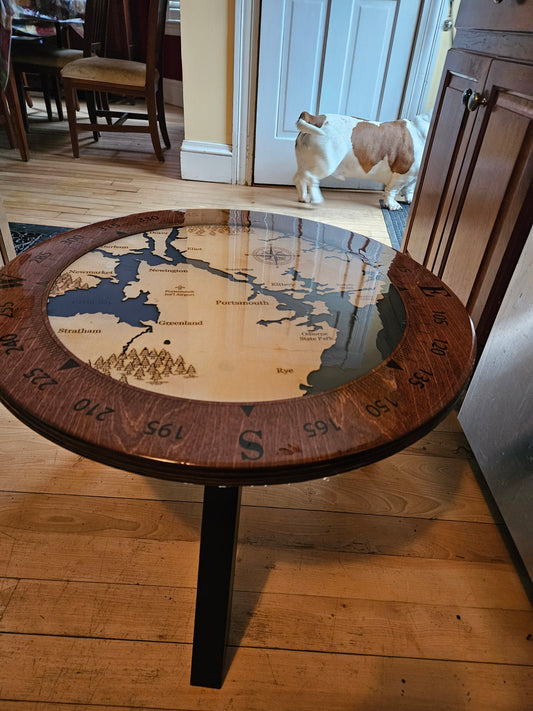 Epoxy Resin 16x23.5 Map Side Table