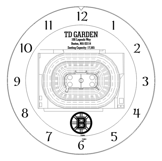 Boston Bruins TD Garden Time Clock