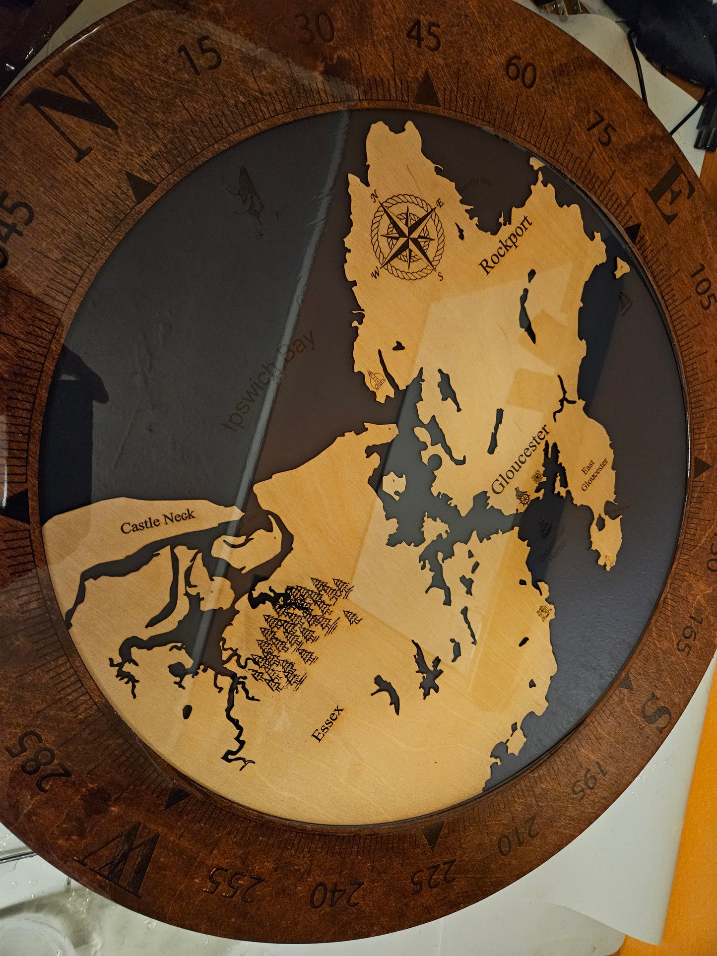 Epoxy Resin Map Lazy Susan