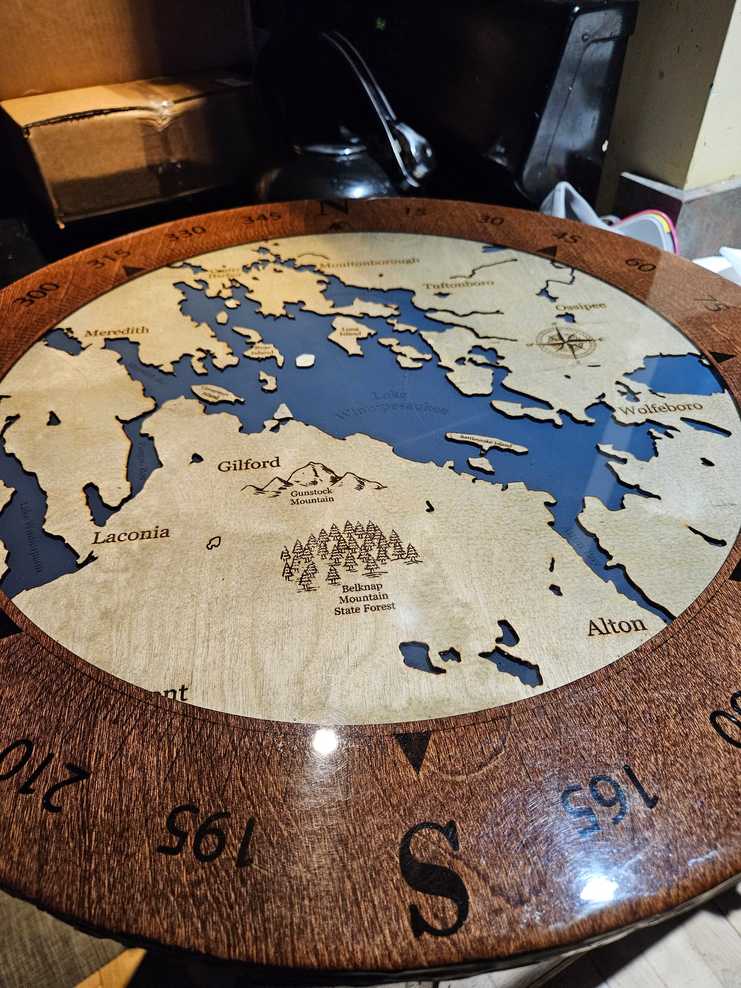 Epoxy Resin Map Lazy Susan