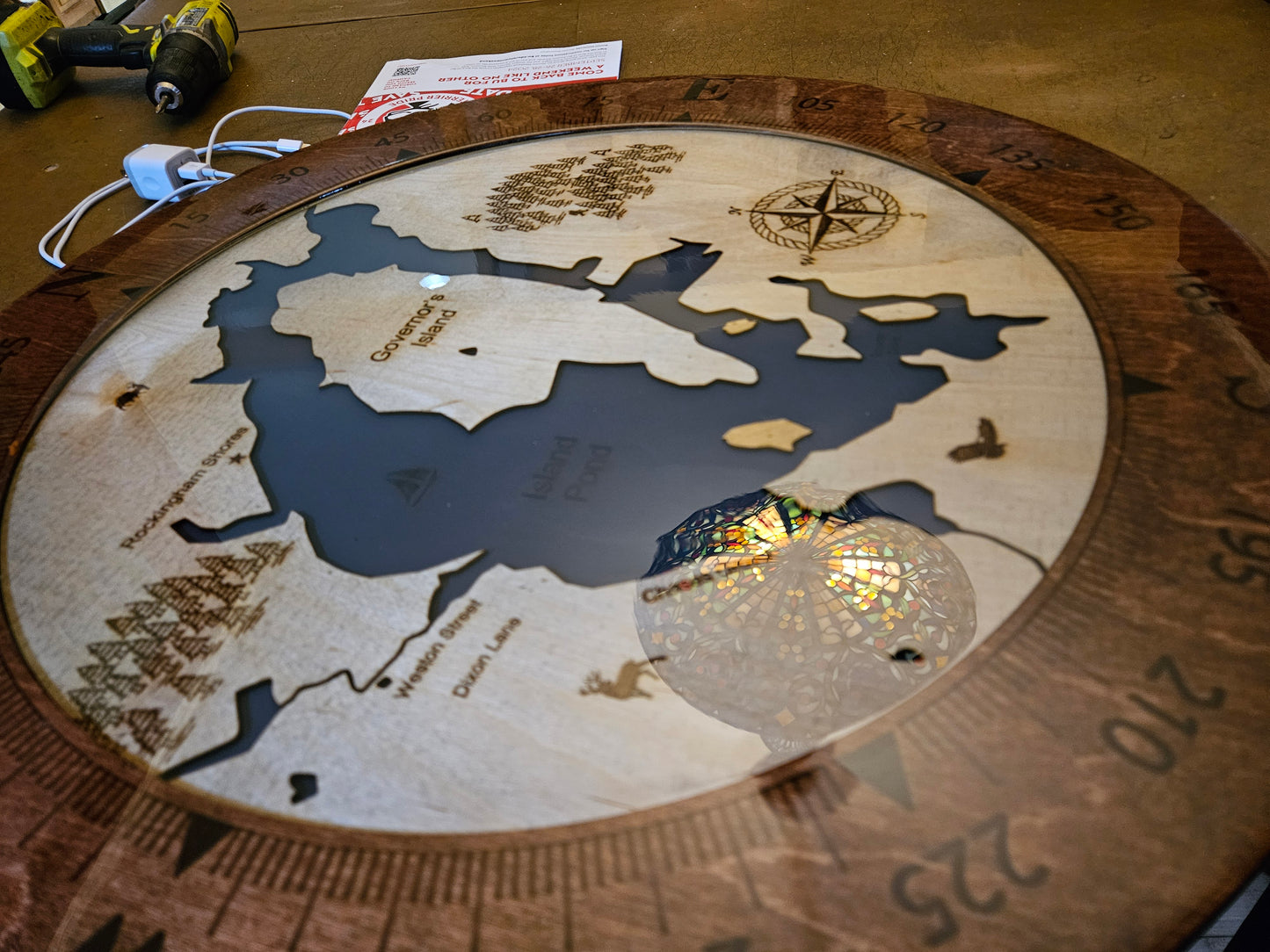 Epoxy Resin Map Lazy Susan