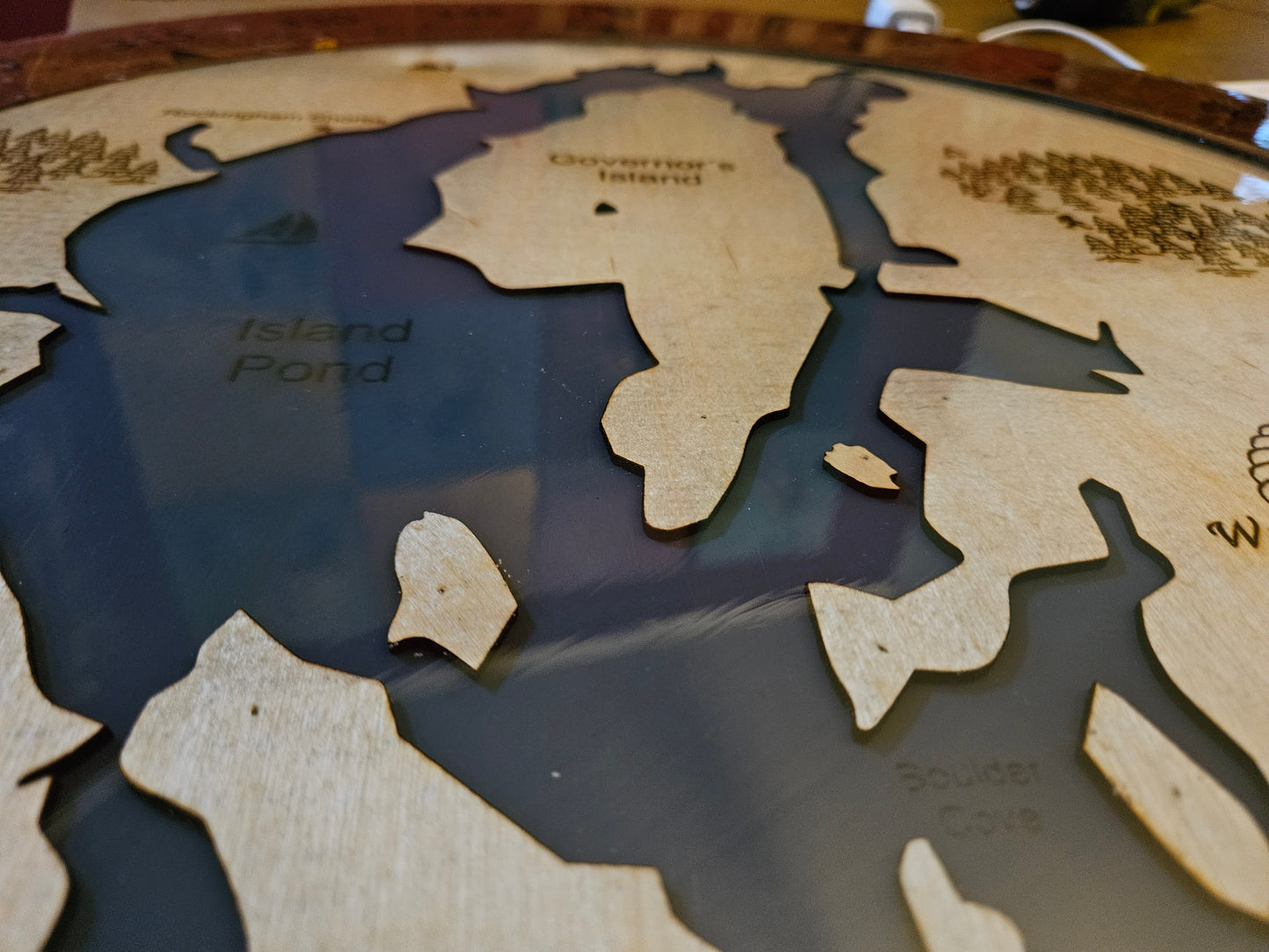 Epoxy Resin Map Lazy Susan