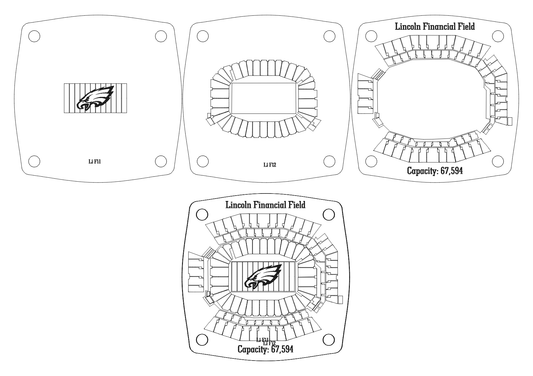 Lincoln Financial Stadium Multi-Layered Stadium Coasters