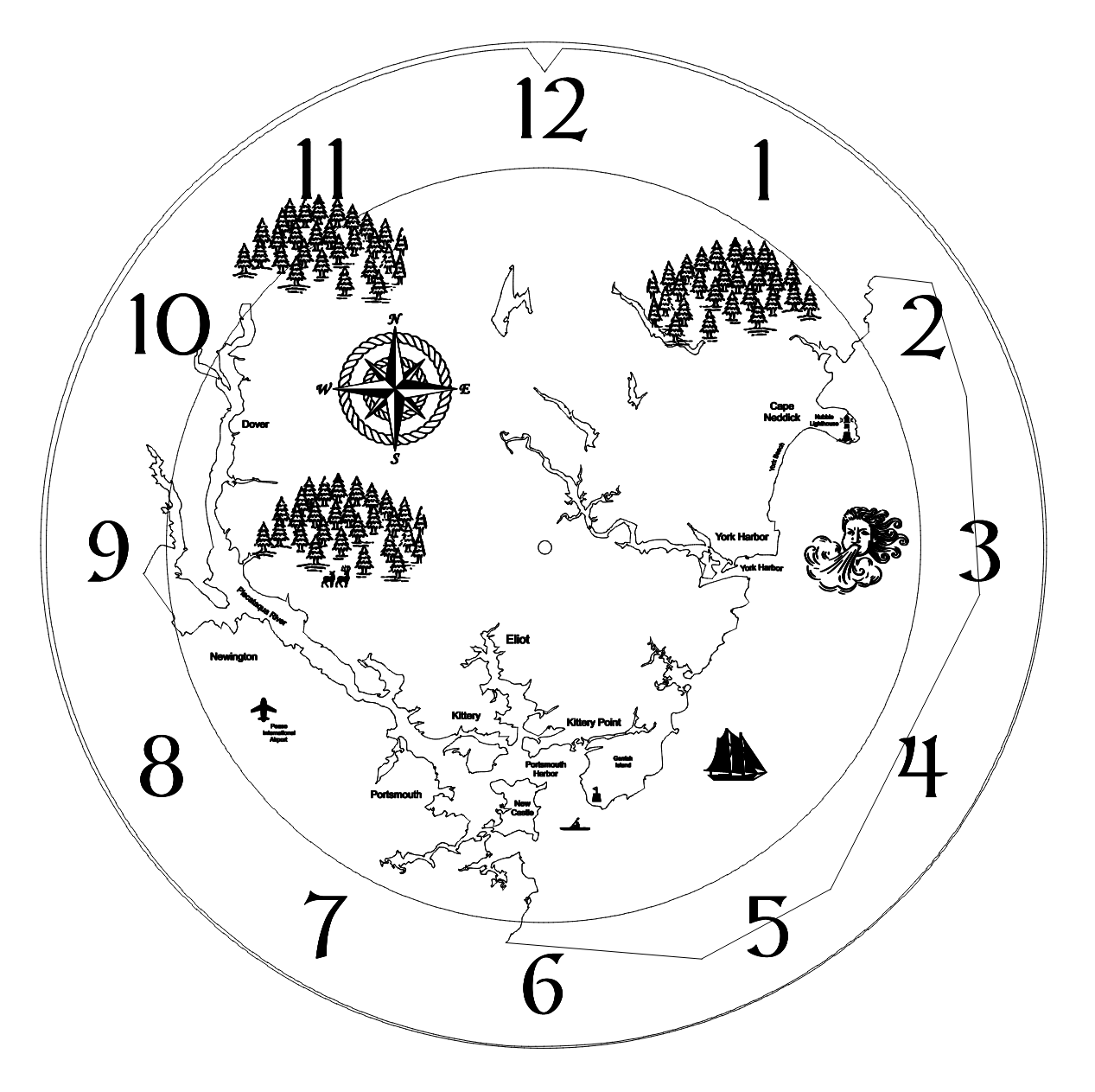 NH Southern Maine Seacoast Time or Tide Clocks