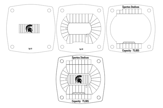 Spartan Stadium Multi-Layered Stadium Coasters