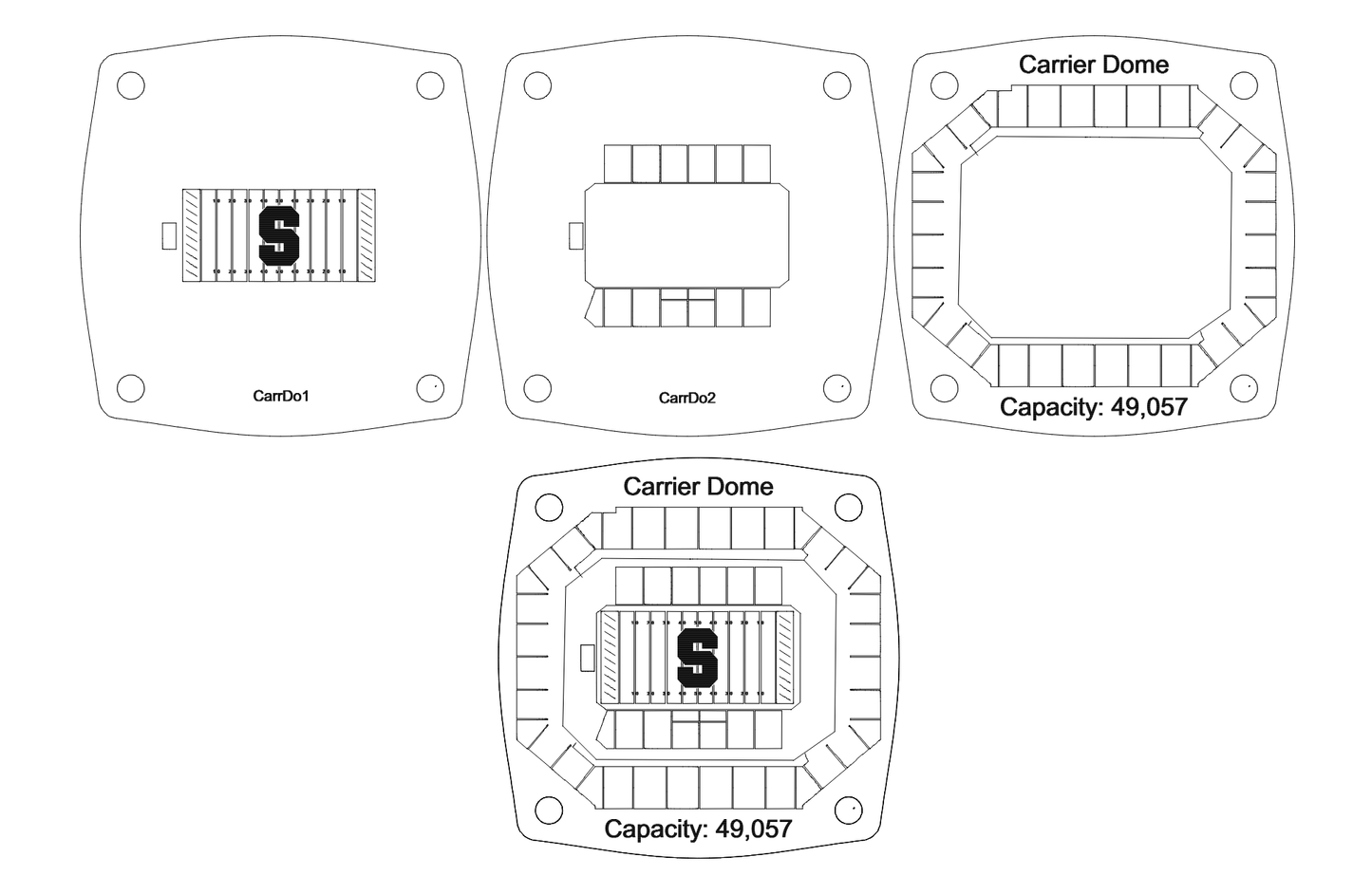 Carrier Dome Multi-Layered Stadium Coasters