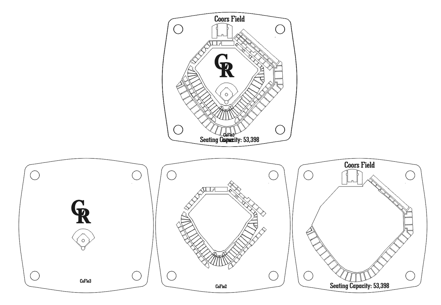 Coors Field Multi-Layered Stadium Coasters