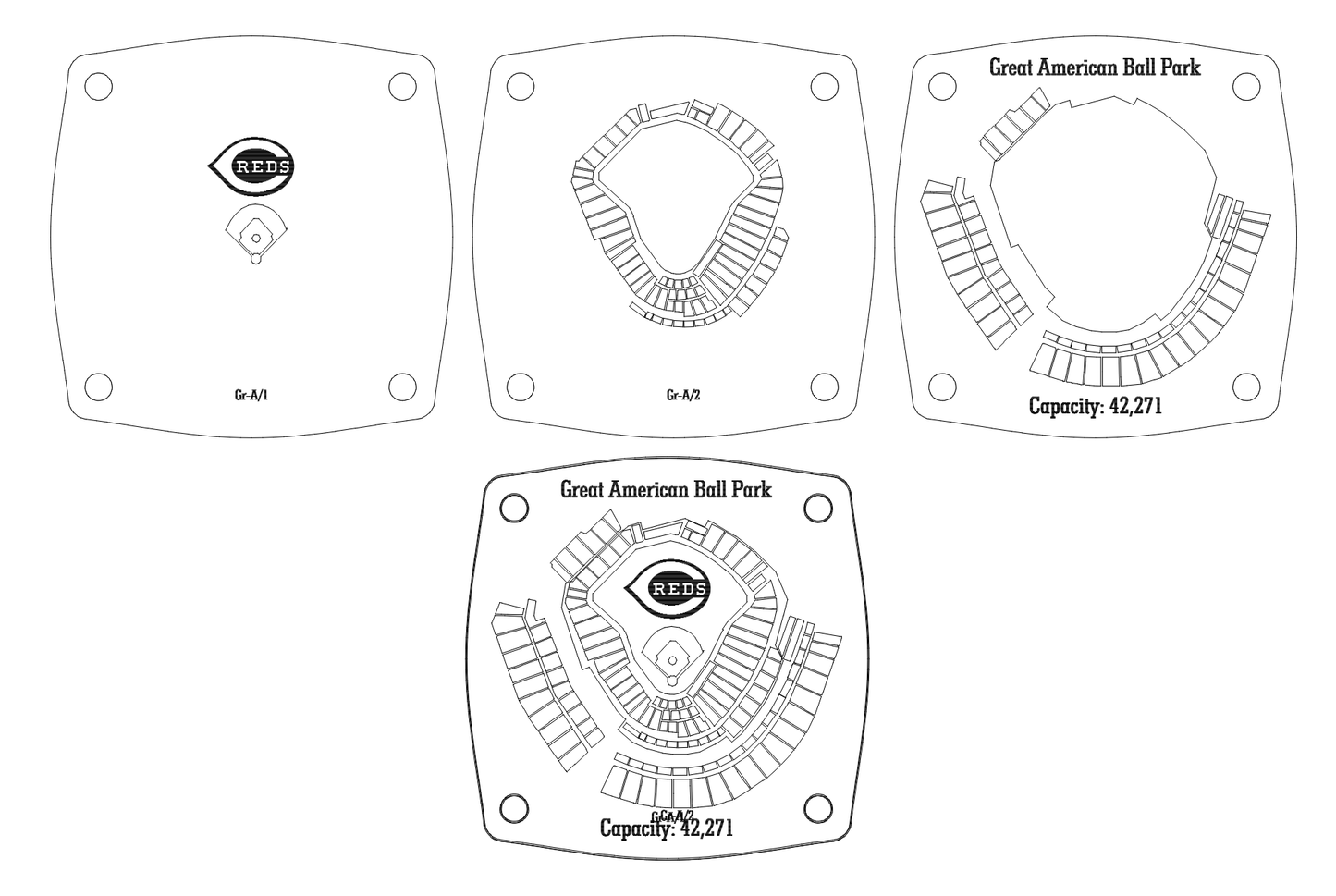 Great American Ballpark Multi-Layered Stadium Coasters