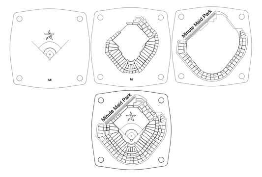 Minute Maid Park Multi-Layered Stadium Coasters