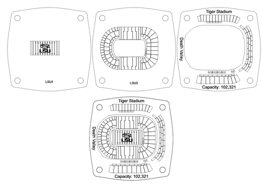 Tiger Stadium Multi-Layered Stadium Coasters