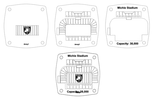 Michie Stadium Multi-Layered Stadium Coasters