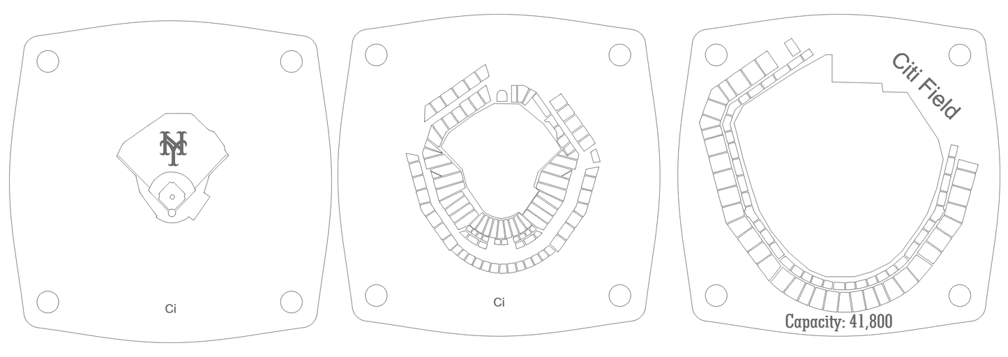 Citi Field Multi-Layered Stadium Coasters