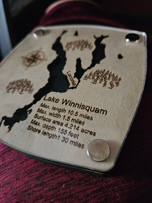 Lake Winnisquam Multi-Layered Coasters